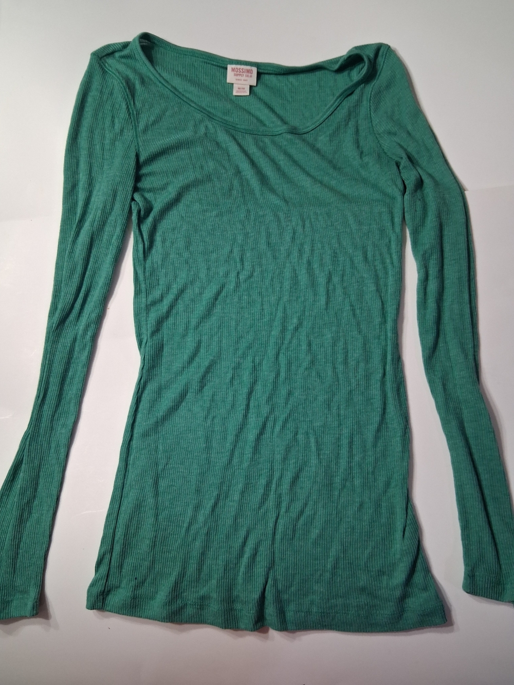 Mossimo Supply Co. Ribbed Long-Sleeve Scoop Neck Top - Teal
